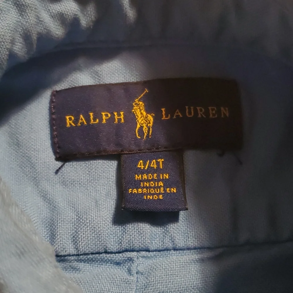 Ralph Lauren Boy's Poplin Button Up Dress Top-4T
